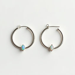 Opal Hoop Earrings
